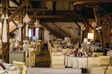 Rustical Festival Oda bir düğün töreni için dekore