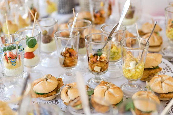 White Plate Delicious Various Appetizers Stock Picture