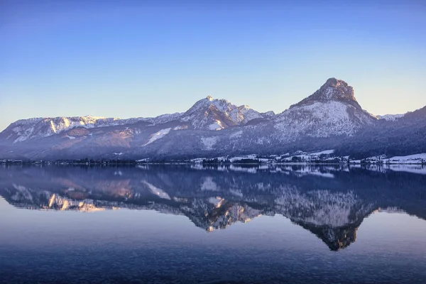 Salzkammergut Hegység Wolfgangsee Tóval — Stock Fotó