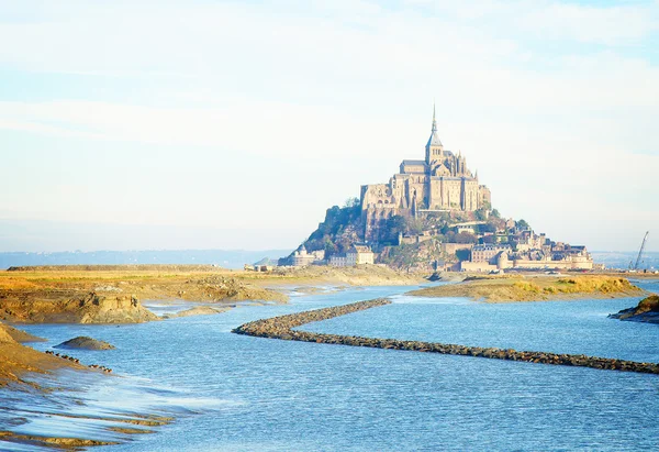 Mont saint michel över havet, Frankrike — Stockfoto