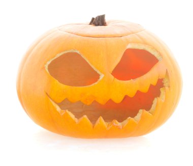 Beyaz üzerine Cadılar Bayramı Balkabağı