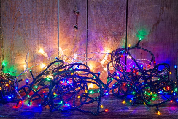 Christmas multicolored lights — Stock Photo, Image