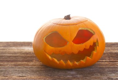 Beyaz üzerine Cadılar Bayramı Balkabağı