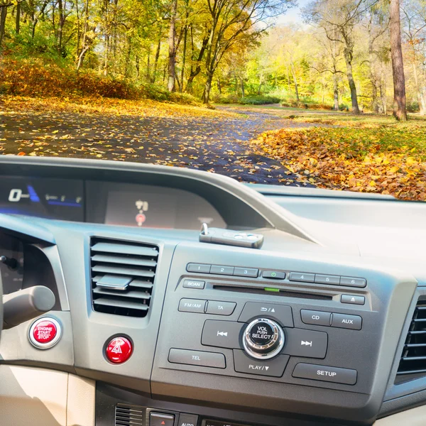 Car dashboard with keys — Stock Photo, Image