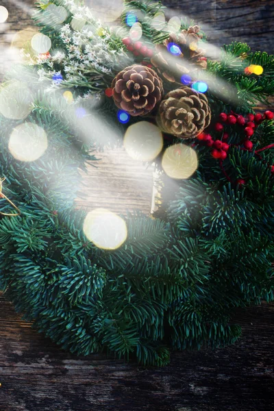 Christmas wreath with cones — Stock Photo, Image