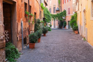 sokakta Trastevere, Roma, İtalya