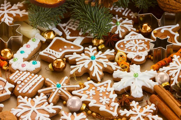 Biscoitos de gengibre de Natal — Fotografia de Stock