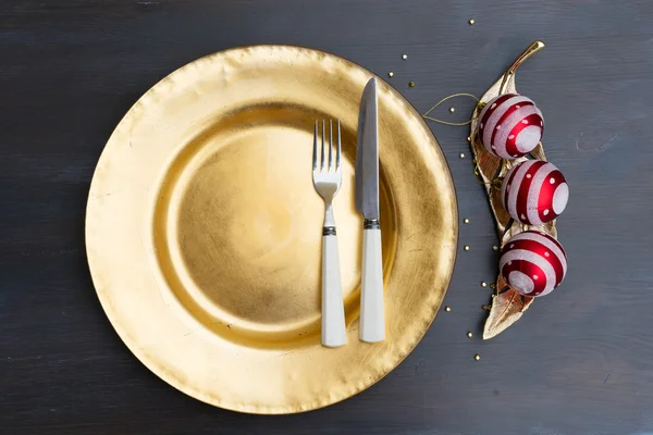 Placa de oro de Navidad — Foto de Stock