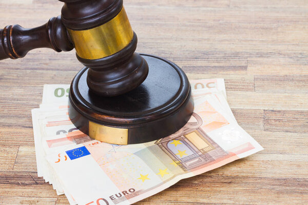 Law Gavel and Euro Money