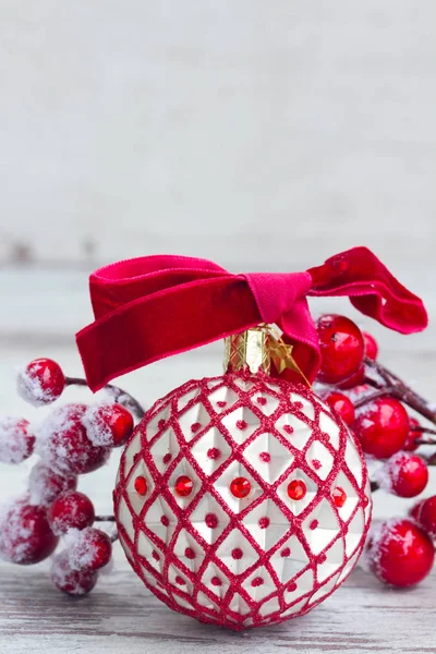 Rojo una navidad blanca — Foto de Stock