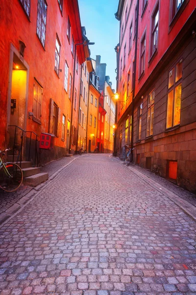 Gamla Stan's nachts, Stockholm — Stockfoto