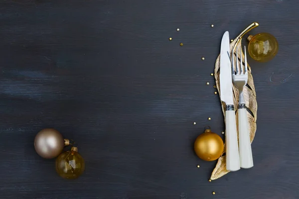 Christmas golden plate — Stock Photo, Image