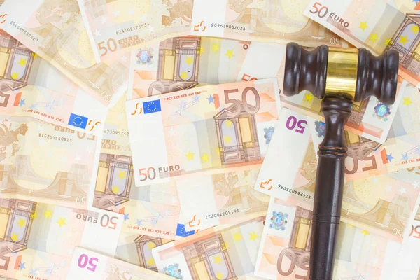 Law Gavel and Euro Money — Stock Photo, Image