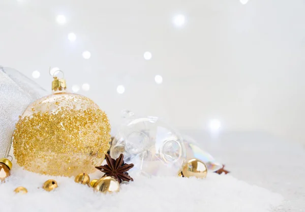 Natale bianco con neve — Foto Stock