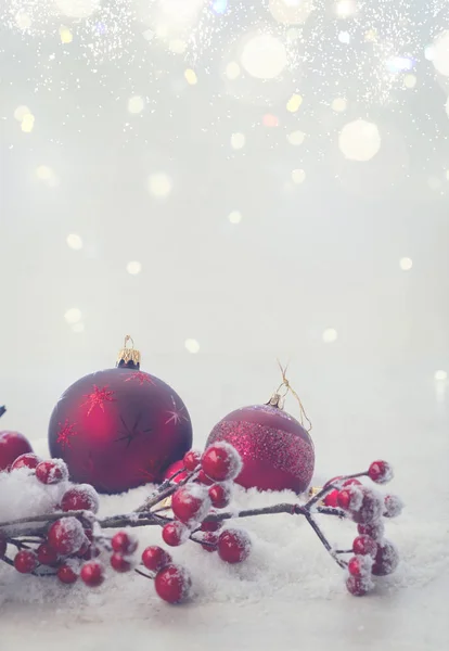 Weihnachtsszene mit Schnee — Stockfoto