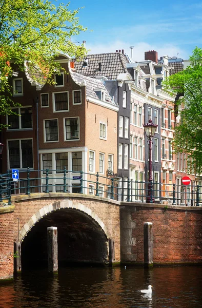 Casas antiguas en Amsterdam — Foto de Stock