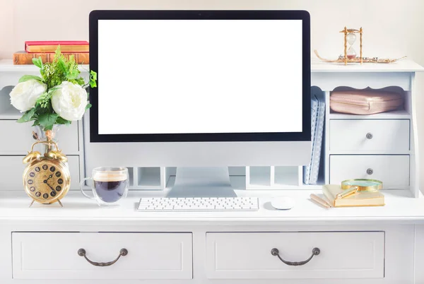 Work desk with computer — Stock Photo, Image