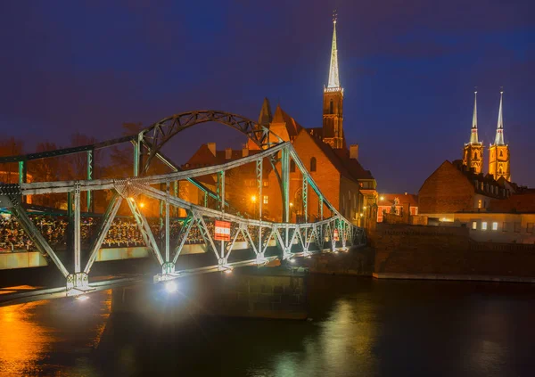 Puente a isla Tumski, Wroclaw, Polonia — Foto de Stock