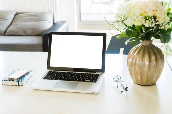 Work desk with laptop — Stock Photo, Image