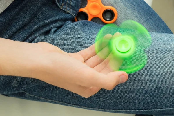 Fidget spinner, popular relaxing toy, generic design — Stock Photo, Image