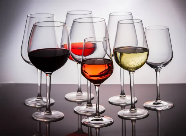 Set Gläser mit Wein — Stockfoto
