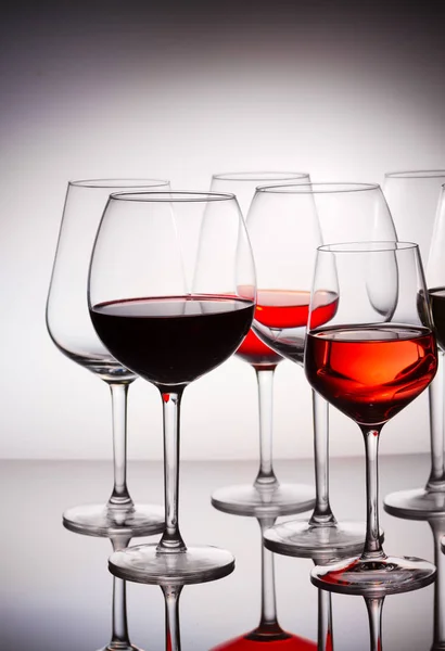 Set of glasses with wine — Stock Photo, Image