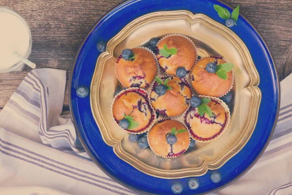 Cupcakes with blueberry — Stock Photo, Image