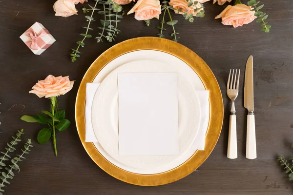Tableware set on table — Stock Photo, Image