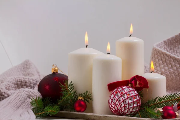 Hořící adventní svíčky — Stock fotografie