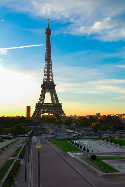 Eiffelturné och från Trocadero, Paris — Stockfoto