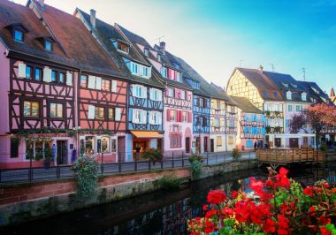 Colmar, güzel şehir Alsace, Fransa
