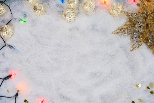 Cena de Natal com neve — Fotografia de Stock