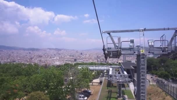 Teleférico i Barcelona, Spanien — Stockvideo