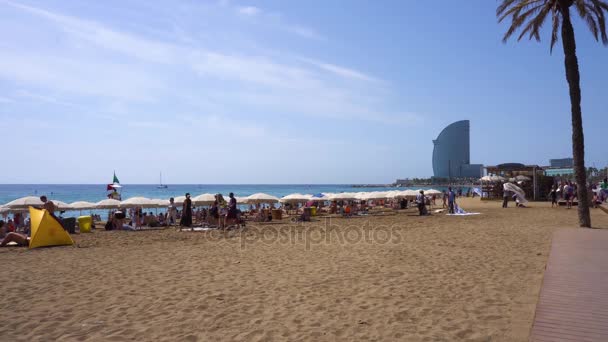 Skipper beach, Barcelona — Stock video