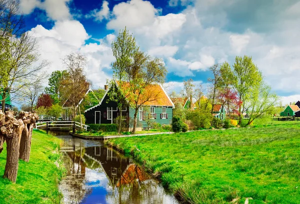 Zaanse schans，荷兰的旧城 — 图库照片