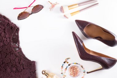 Noel düz lay moda sahne