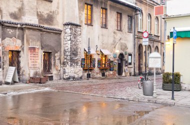 Kış Krakow sokak