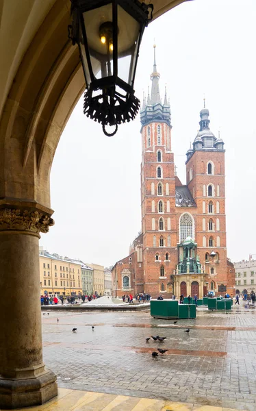 St. Marys bazilika, Krakow Polsko — Stock fotografie