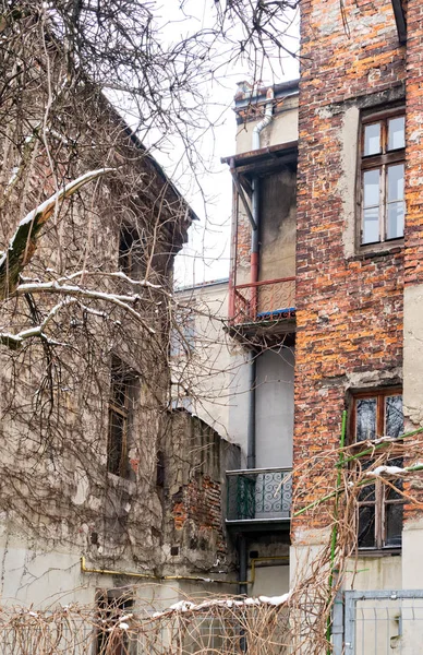 Vecchie case in mattoni a Cracovia — Foto Stock