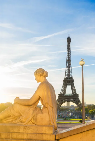 Eiffel tour a z Trocadera v Paříži — Stock fotografie