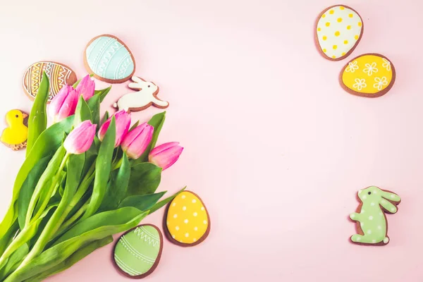 Easter scene with colored eggs — Stock Photo, Image