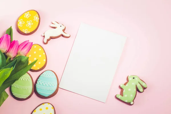 Easter scene with colored eggs — Stock Photo, Image