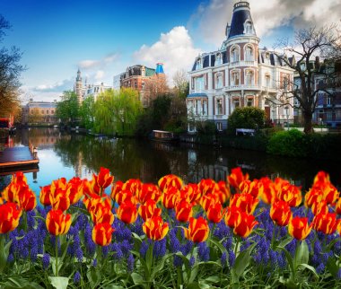 Amsterdam 'daki kanallardan biri.