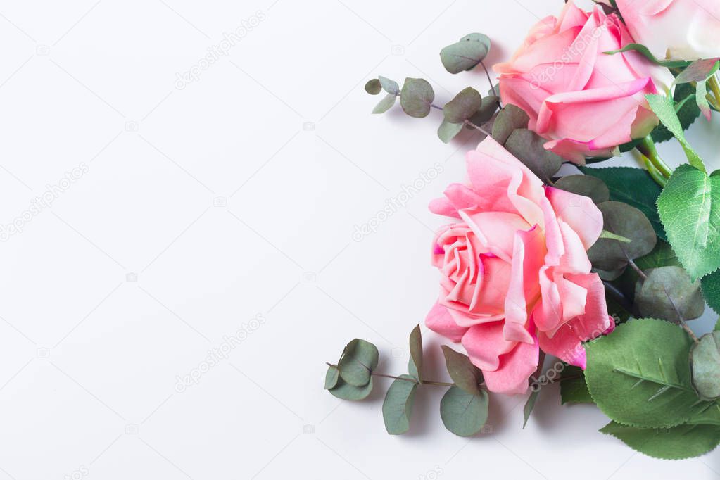 Roses with leaves