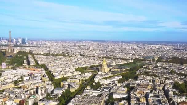 Torre Eiffel y paisaje urbano de París — Vídeos de Stock