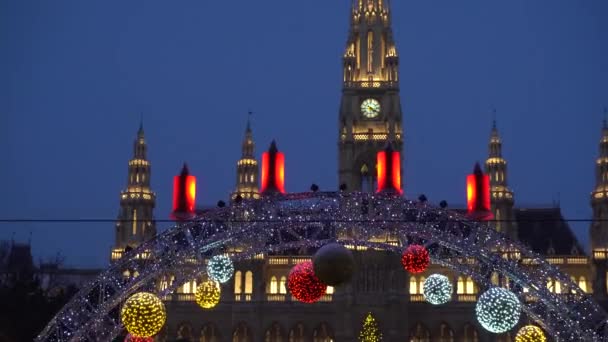 Mercado navideño de Viena — Vídeo de stock