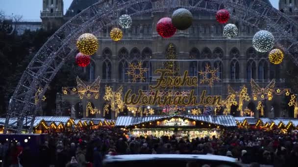 Wenen kerstmarkt — Stockvideo