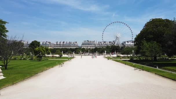 Dönme Dolap Manzaralı Concorde Yakınına Park Grande Roue Paris Fransa — Stok video