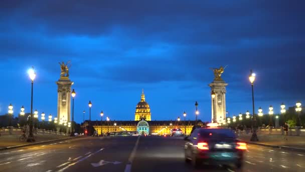 Alexandre Köprüsü III, Paris, Fransa — Stok video