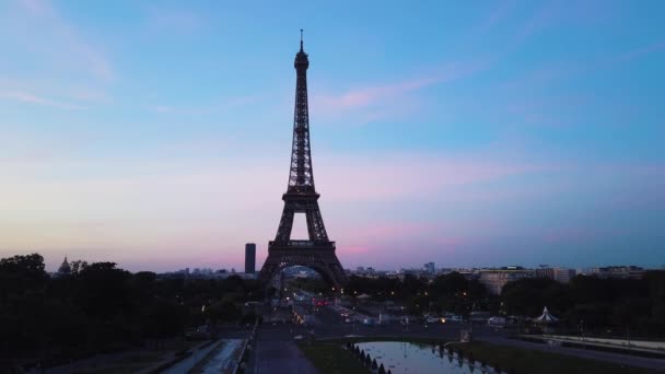 Eiffel turu ve Trocadero, Paris 'ten — Stok video